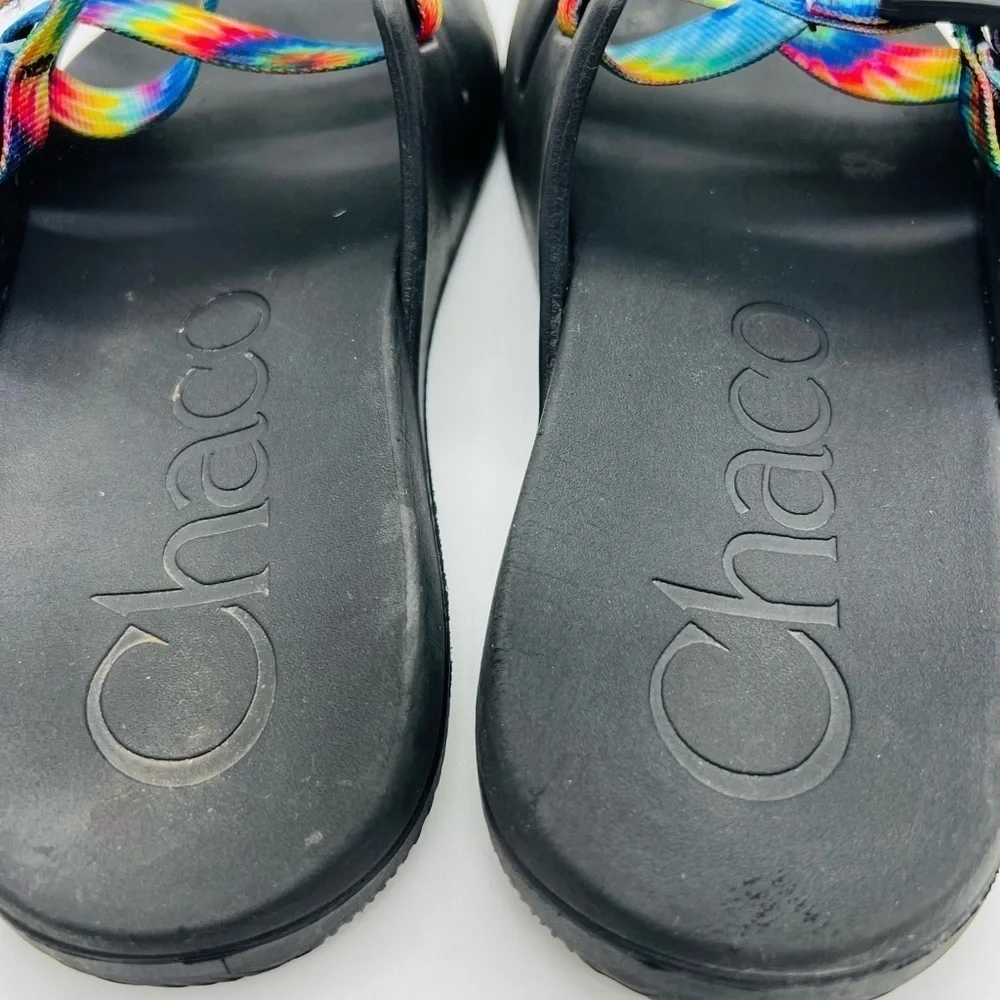 CHACO MEN’S DARK TIE DYE CHILLO SLIDES SIZE 10